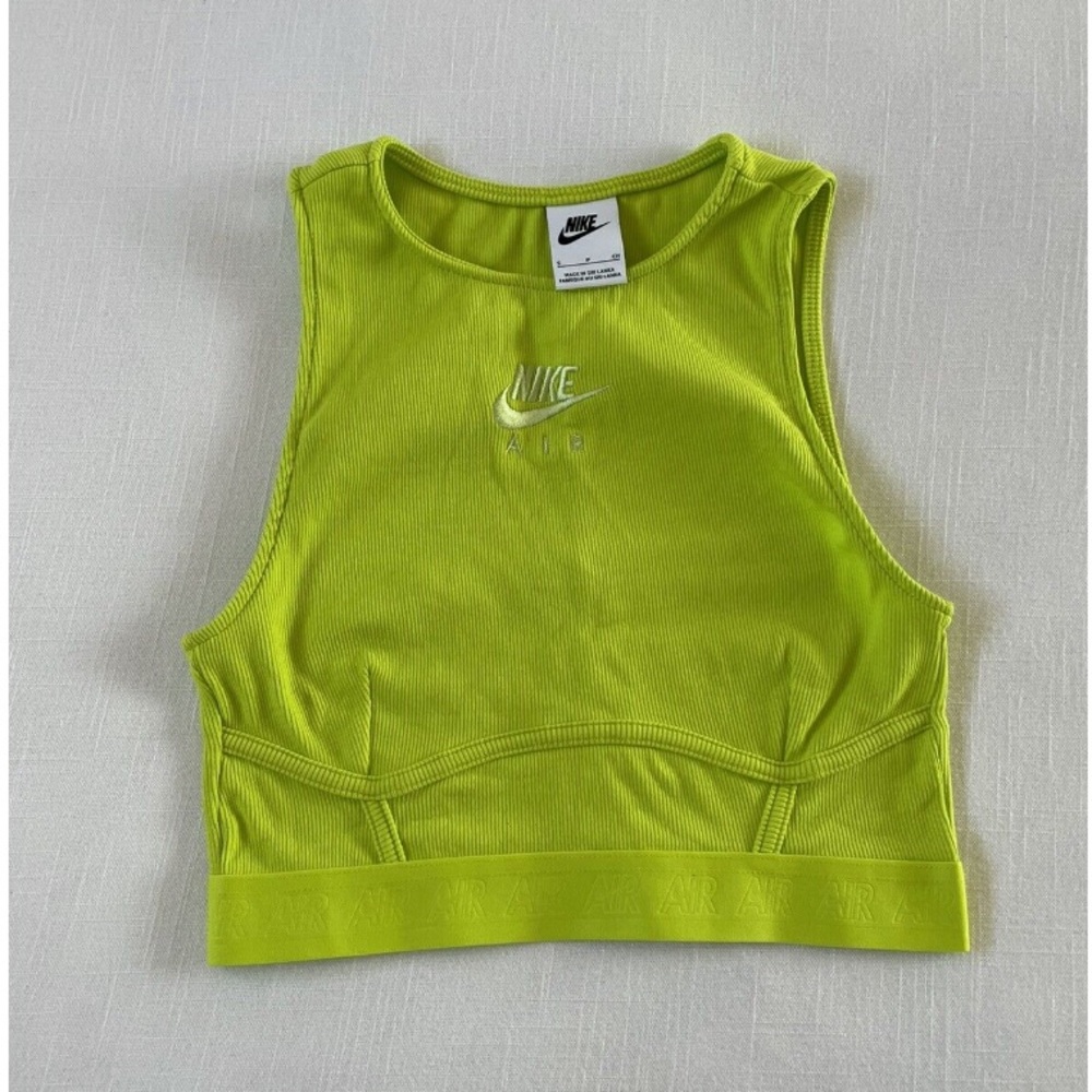 Nike Air ribbed corset tank Neon green size S